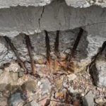 Concrete beam with corrosion rebar